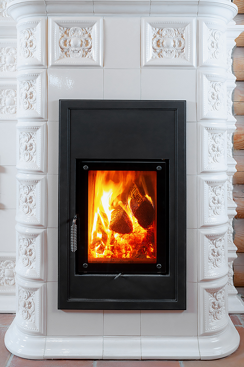  furnace Workshop examples of works. Oven in Kharkiv Brunner HKD 4 finish with ivory tiles 